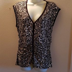 Chaus New York Black V Neck Top